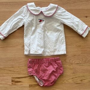 Stitchy fish airplane diaper set 9mo